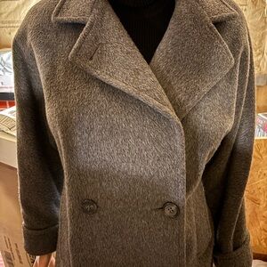 Elegant Charcoal Pea Coat for Women Size M